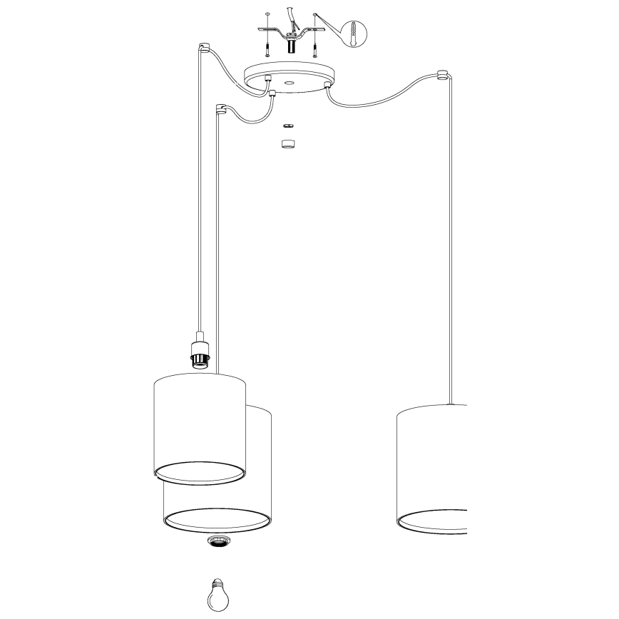 Eglo - Suspension filaire 3xE27/40W/230V araignée