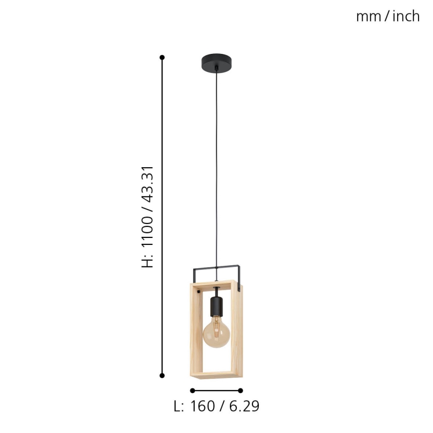 Eglo - Hanglamp aan koord 1xE27/40W/230V
