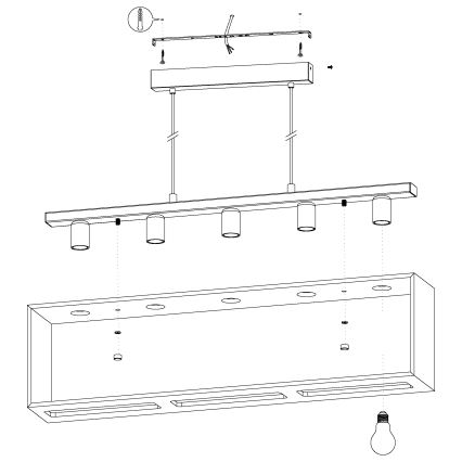 Eglo - Suspension avec fil 5xE27/40W/230V