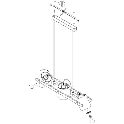 Eglo - Hanglamp aan koord 3xE27/28W/230V