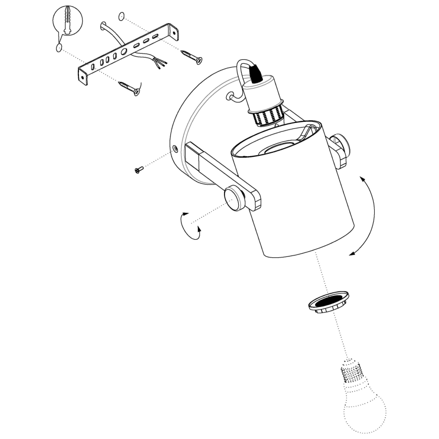 Eglo - Wandlamp 1xE27/28W/230V