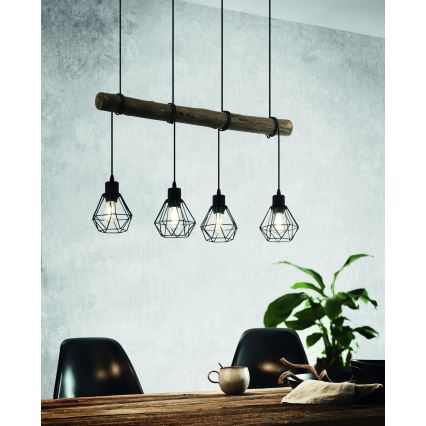 Eglo 43476 - LED Hanglamp aan koord HORNINGTOPS 4xE27/8W/230V