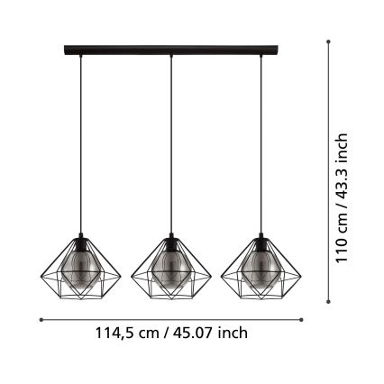 Eglo - Hanglamp aan koord 3xE27/40W/230V