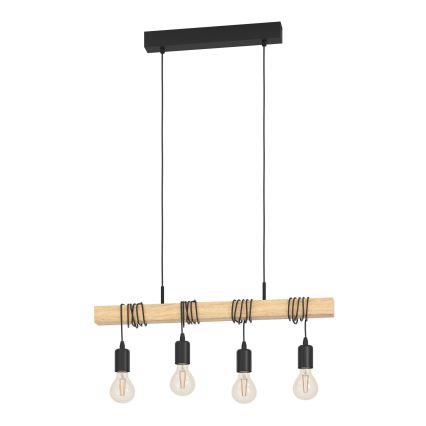 Eglo - Hanglamp aan een koord TOWNSHEND 4xE27/60W/230V - FSC gecertificeerd
