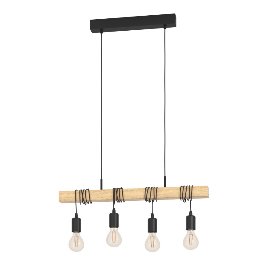 Eglo - Hanglamp aan een koord TOWNSHEND 4xE27/60W/230V - FSC gecertificeerd