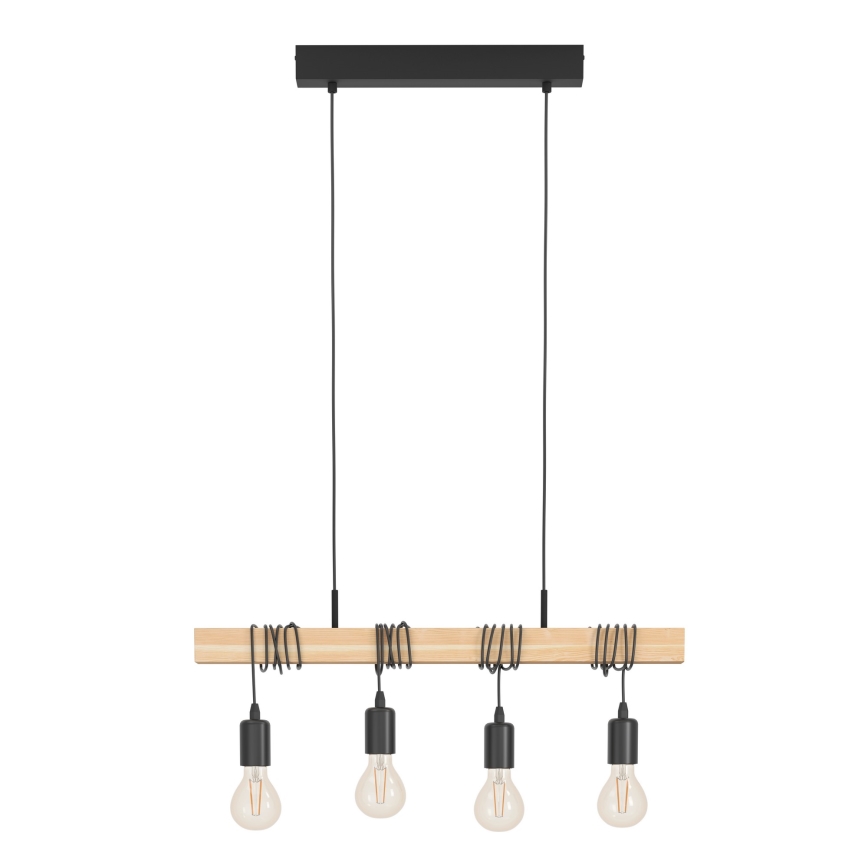 Eglo - Suspension filaire TOWNSHEND 4xE27/60W/230V - FSC certifié