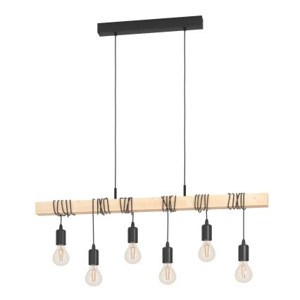 Eglo - Hanglamp aan een koord TOWNSHEND 6xE27/60W/230V - FSC gecertificeerd