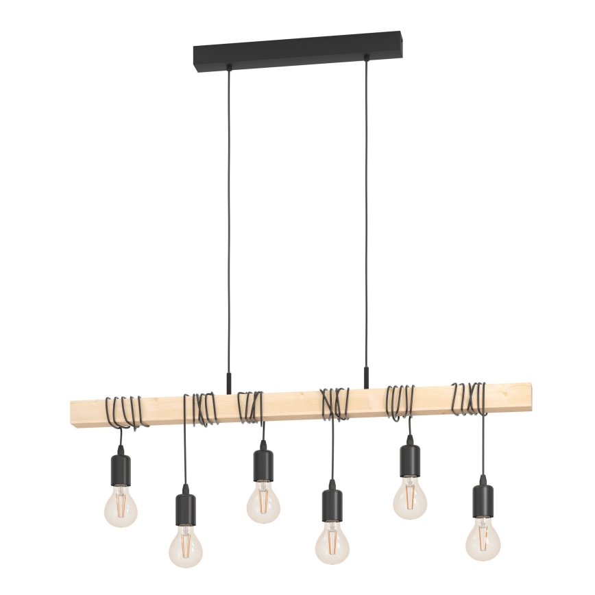 Eglo - Hanglamp aan een koord TOWNSHEND 6xE27/60W/230V - FSC gecertificeerd