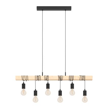 Eglo - Hanglamp aan een koord TOWNSHEND 6xE27/60W/230V - FSC gecertificeerd