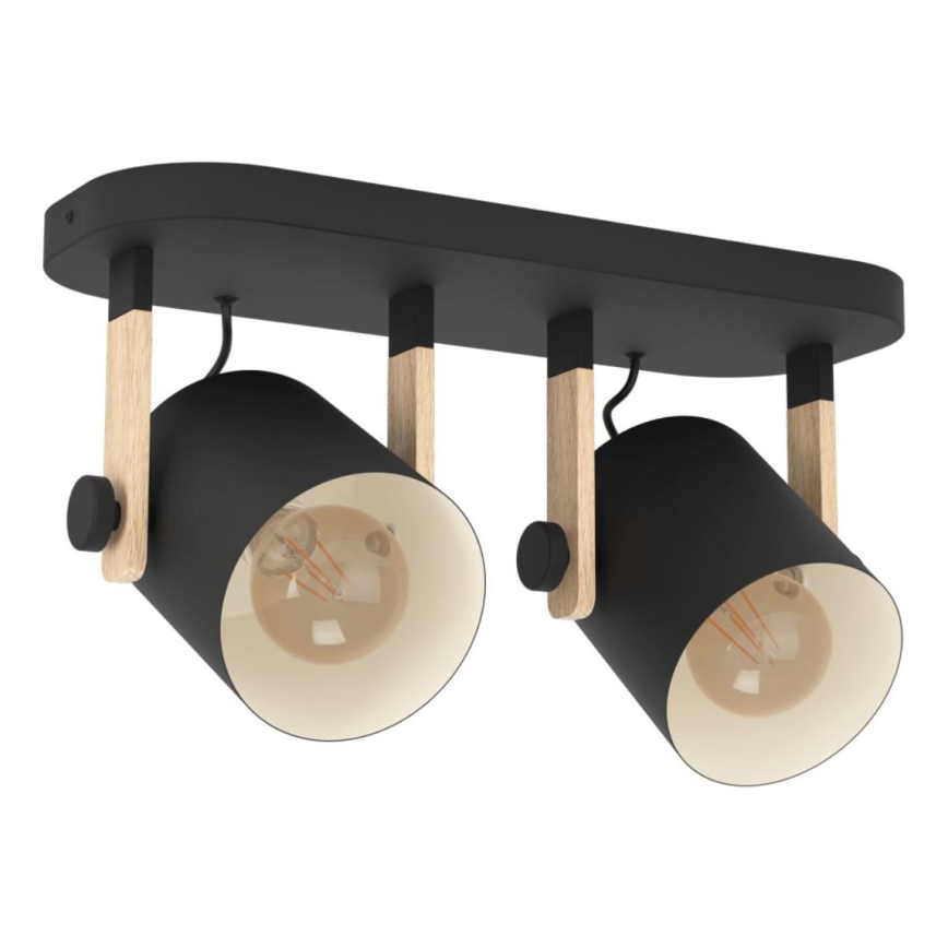 Eglo 43557 - Spotlamp HORNWOOD 2xE27/28W/230V zwart