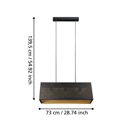 Eglo - Hanglamp aan een koord 3xE27/40W/230V