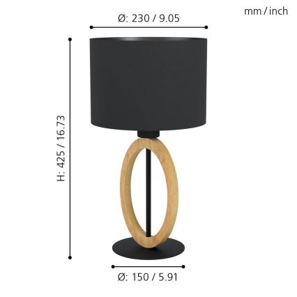 Eglo - Lampe de table 1xE27/40W/230V