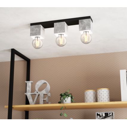 Eglo 43596 - Plafonnier PRESTWICK 3xE27/40W/230V