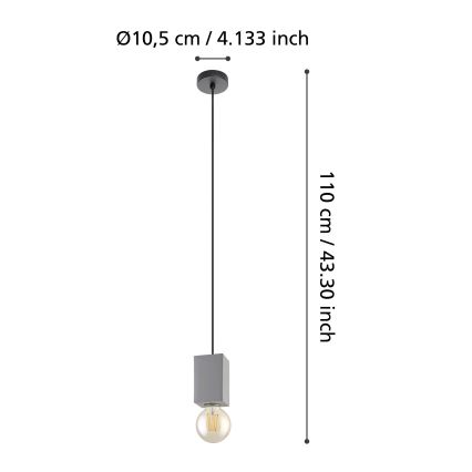 Eglo - Hanglamp aan een koord 1xE27/40W/230V