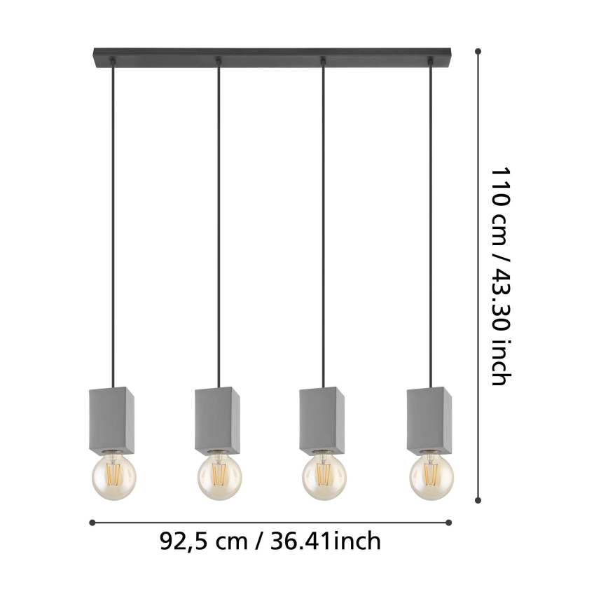 Eglo - Suspension filaire 4xE27/40W/230V