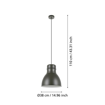 Eglo - Suspension filaire 1xE27/60W/230V grise