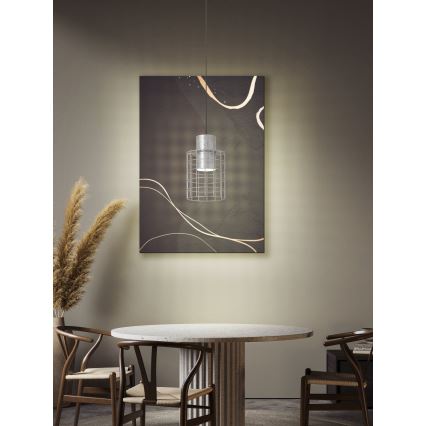 Eglo - Hanglamp aan koord 1xE27/40W/230V diameter 20 cm zilver