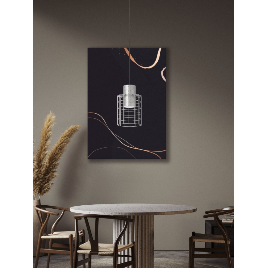 Eglo - Hanglamp aan koord 1xE27/40W/230V diameter 20 cm zilver