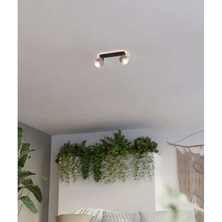 Eglo - Wandlamp 2xE14/40W/230V zwart/beige