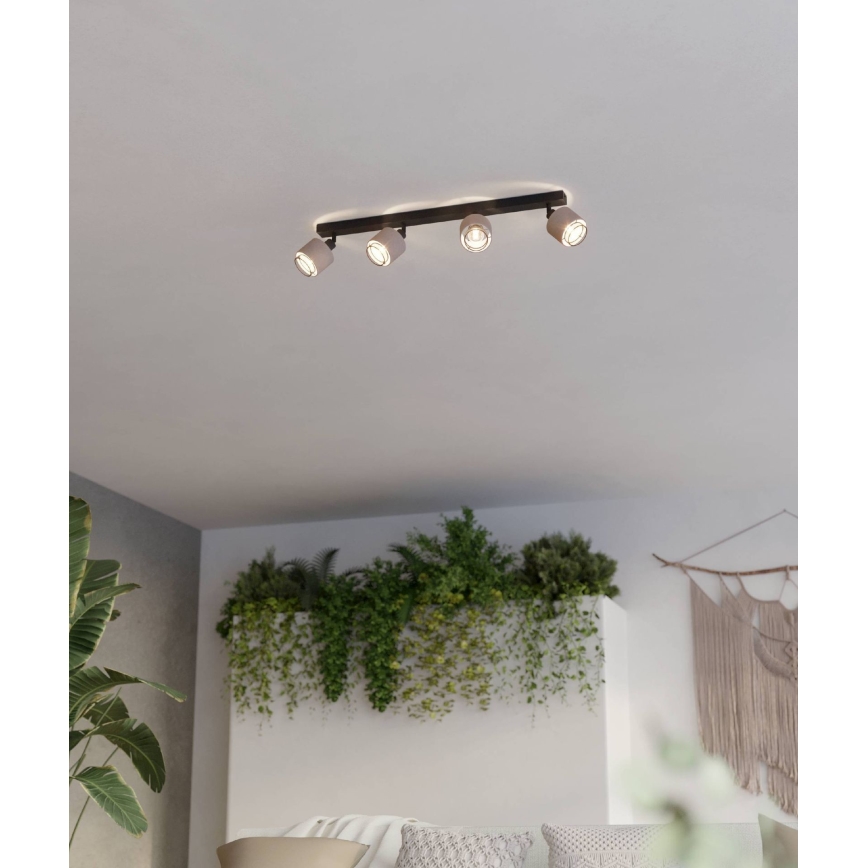 Eglo - Spot 4xE14/40W/230V noir/beige
