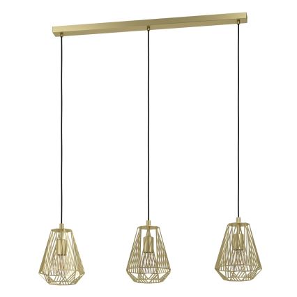 Eglo - Hanglamp aan een koord 3xE27/40W/230V goud