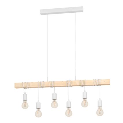 Eglo - Hanglamp aan een koord TOWNSHEND 6xE27/60W/230V - FSC gecertificeerd