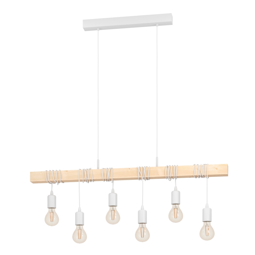 Eglo - Hanglamp aan een koord TOWNSHEND 6xE27/60W/230V - FSC gecertificeerd