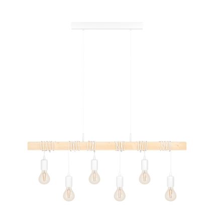 Eglo - Hanglamp aan een koord TOWNSHEND 6xE27/60W/230V - FSC gecertificeerd