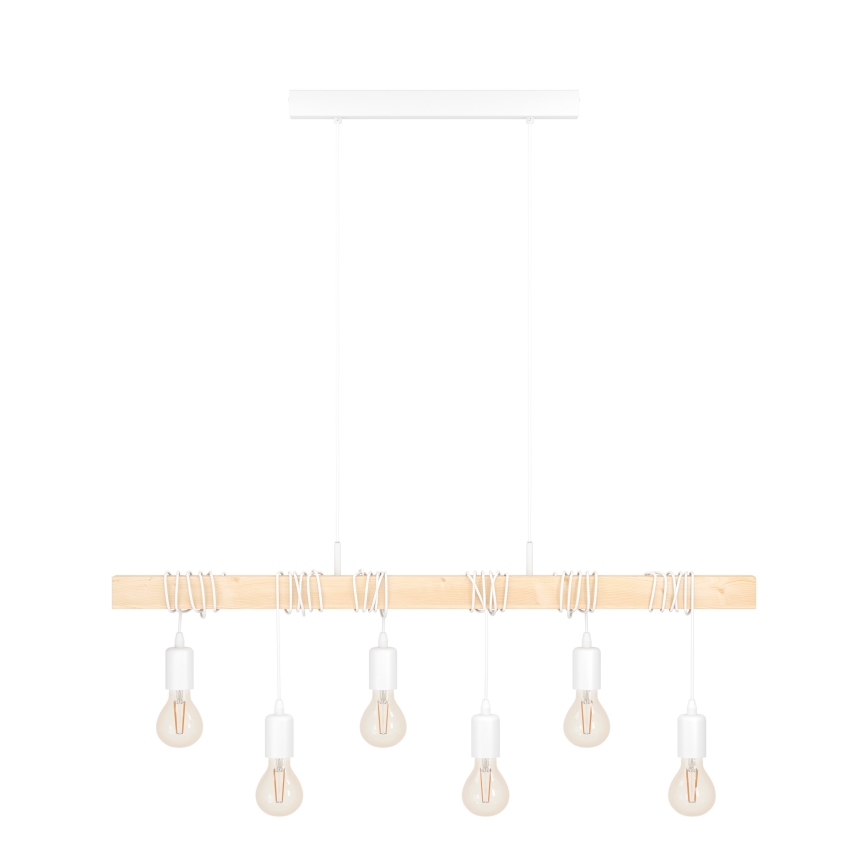 Eglo - Hanglamp aan een koord TOWNSHEND 6xE27/60W/230V - FSC gecertificeerd