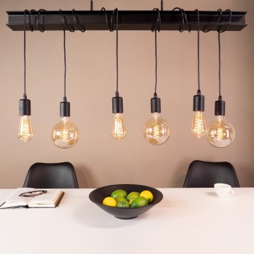 Eglo 43712 - Hanglamp aan een koord TOWNSHEND 6xE27/60W/230V zwart