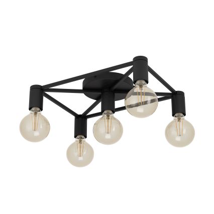 Eglo - Plafondlamp 5xE27/40W/230V zwart