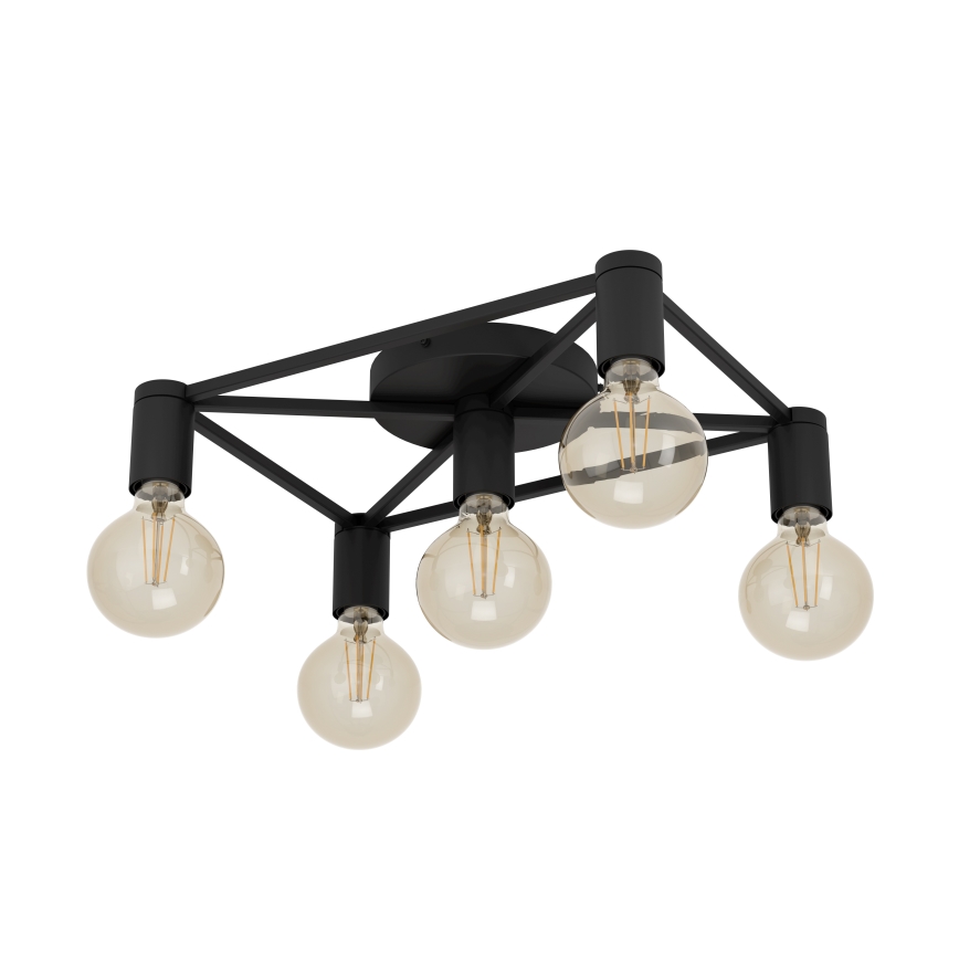 Eglo - Plafondlamp 5xE27/40W/230V zwart