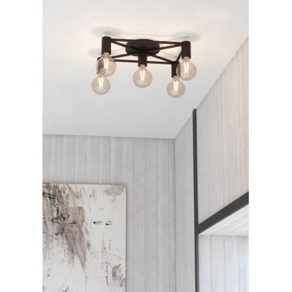 Eglo - Plafondlamp 5xE27/40W/230V zwart