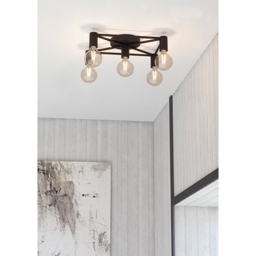Eglo - Plafondlamp 5xE27/40W/230V zwart