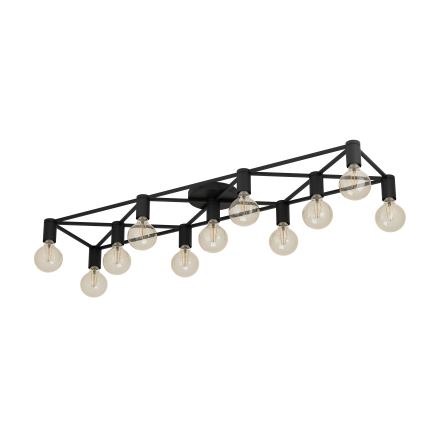 Eglo - Plafondlamp 11xE27/40W/230V zwart