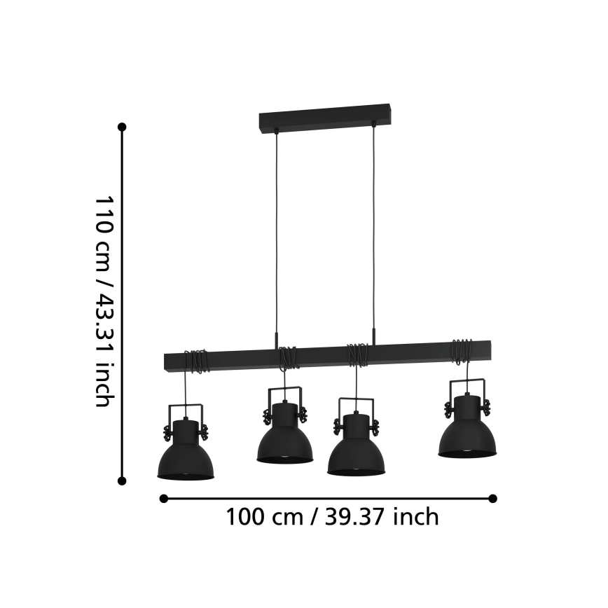 Eglo - Hanglamp aan een koord 4xE27/40W/230V