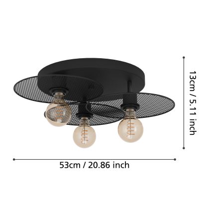 Eglo - Plafondlamp 3xE27/40W/230V