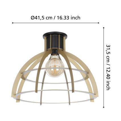 Eglo - Plafondlamp 1xE27/40W/230V goud