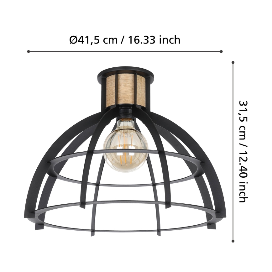 Eglo - Plafondlamp 1xE27/40W/230V zwart
