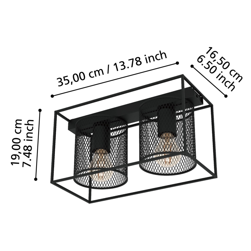 Eglo - Plafondlamp 2xE27/40W/230V