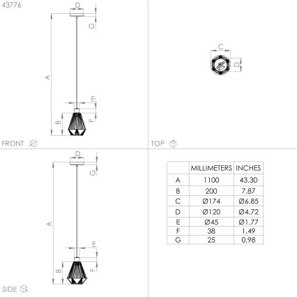 Eglo - Suspension filaire 1xE27/40W/230V