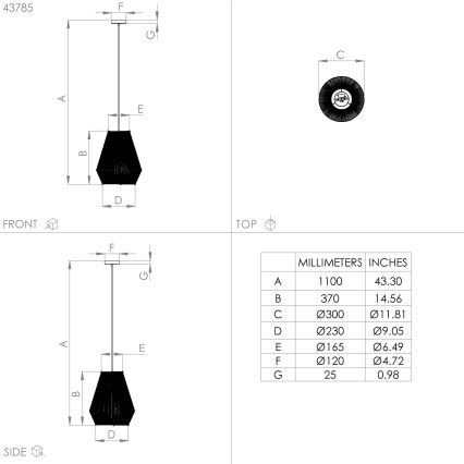 Eglo - Hanglamp aan kabel 1xE27/40W/230V