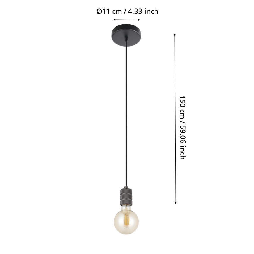 Eglo - Hanglamp aan kabel 1xE27/40W/230V zwart
