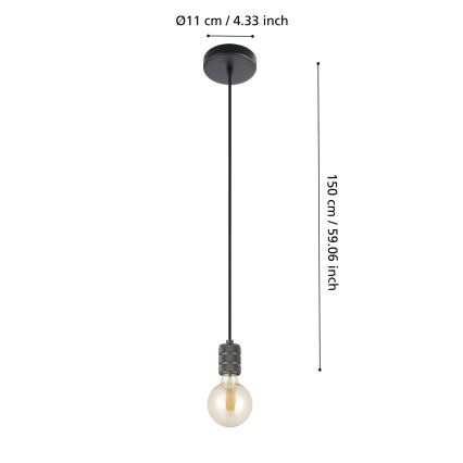 Eglo - Suspension filaire 1xE27/40W/230V noir