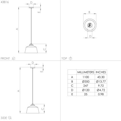 Eglo - Hanglamp aan een koord 1xE27/40W/230V