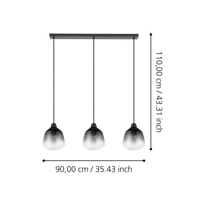 Eglo - Hanglamp aan een koord 3xE27/40W/230V