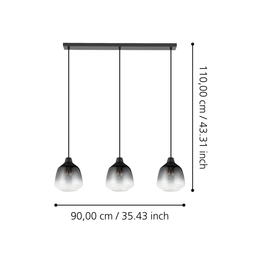 Eglo - Hanglamp aan een koord 3xE27/40W/230V