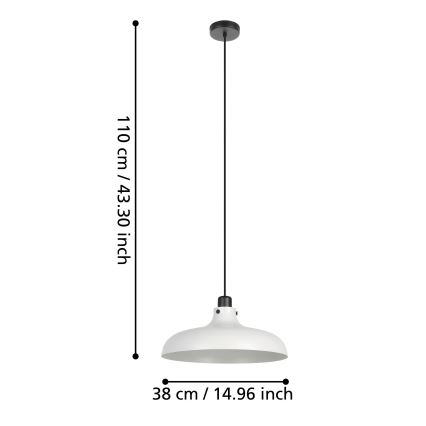 Eglo - Suspension filaire 1xE27/40W/230V