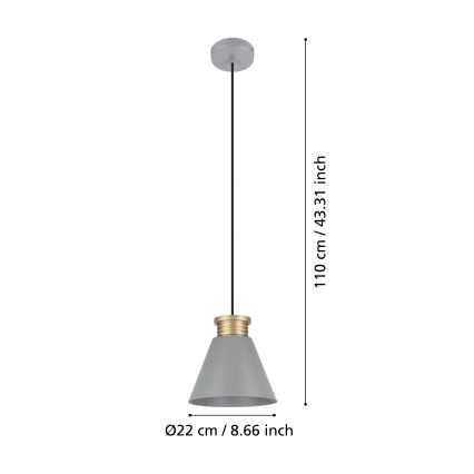 Eglo - Hanglamp aan een koord 1xE27/40W/230V