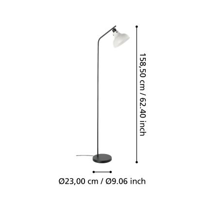 Eglo 43844 - Vloerlamp MATLOCK 1xE27/40W/230V